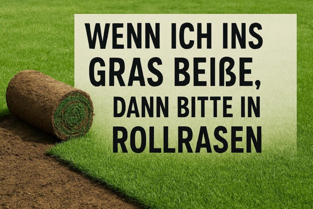 Bild "Wenn ich ins Gras beiße, dann bitte in Rollrasen"