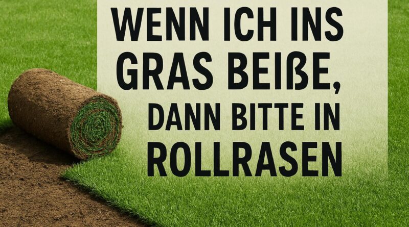 Bild "Wenn ich ins Gras beiße, dann bitte in Rollrasen"