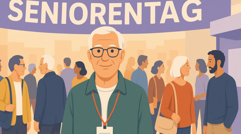 Illustration von Personen auf dem Seniorentag durch KI erstellt